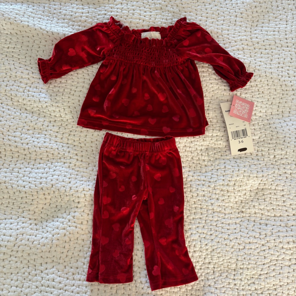 Rare Editions Red Heart Baby Set - NWT - 3-6 month Baby Girl Valentine’s Day